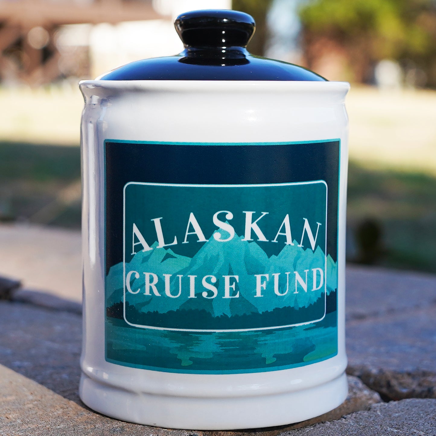 Cottage Creek Alaskan Cruise Fund Piggy Bank, Multicolored, 6" Ceramic Cruise Essentials Candy Jar