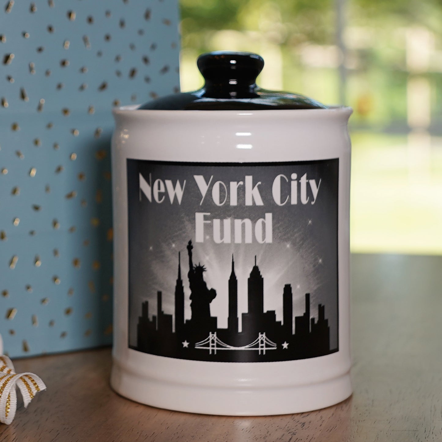 Cottage Creek New York City Fund Piggy Bank, Ceramic, 6", Multicolored Vacation Bank
