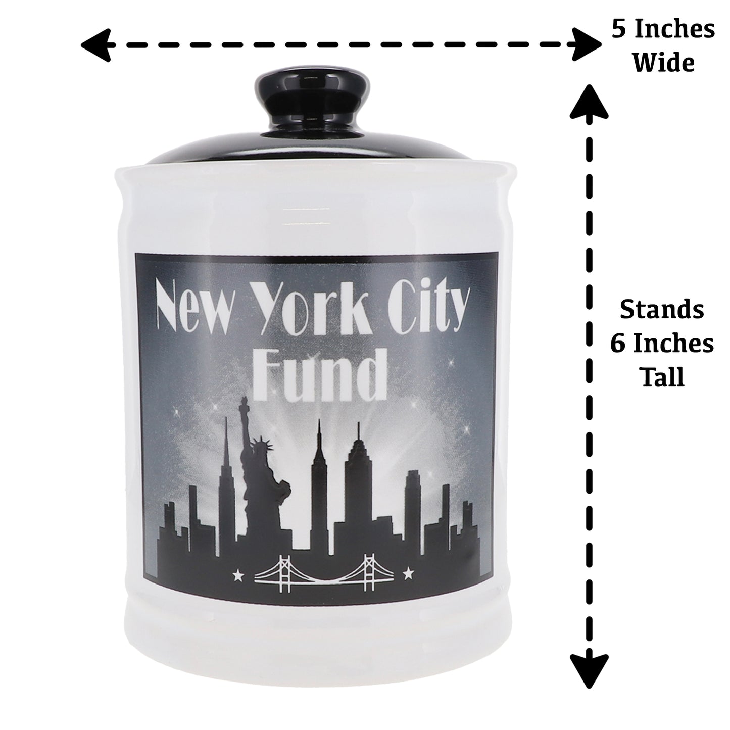 Cottage Creek New York City Fund Piggy Bank, Ceramic, 6", Multicolored Vacation Bank