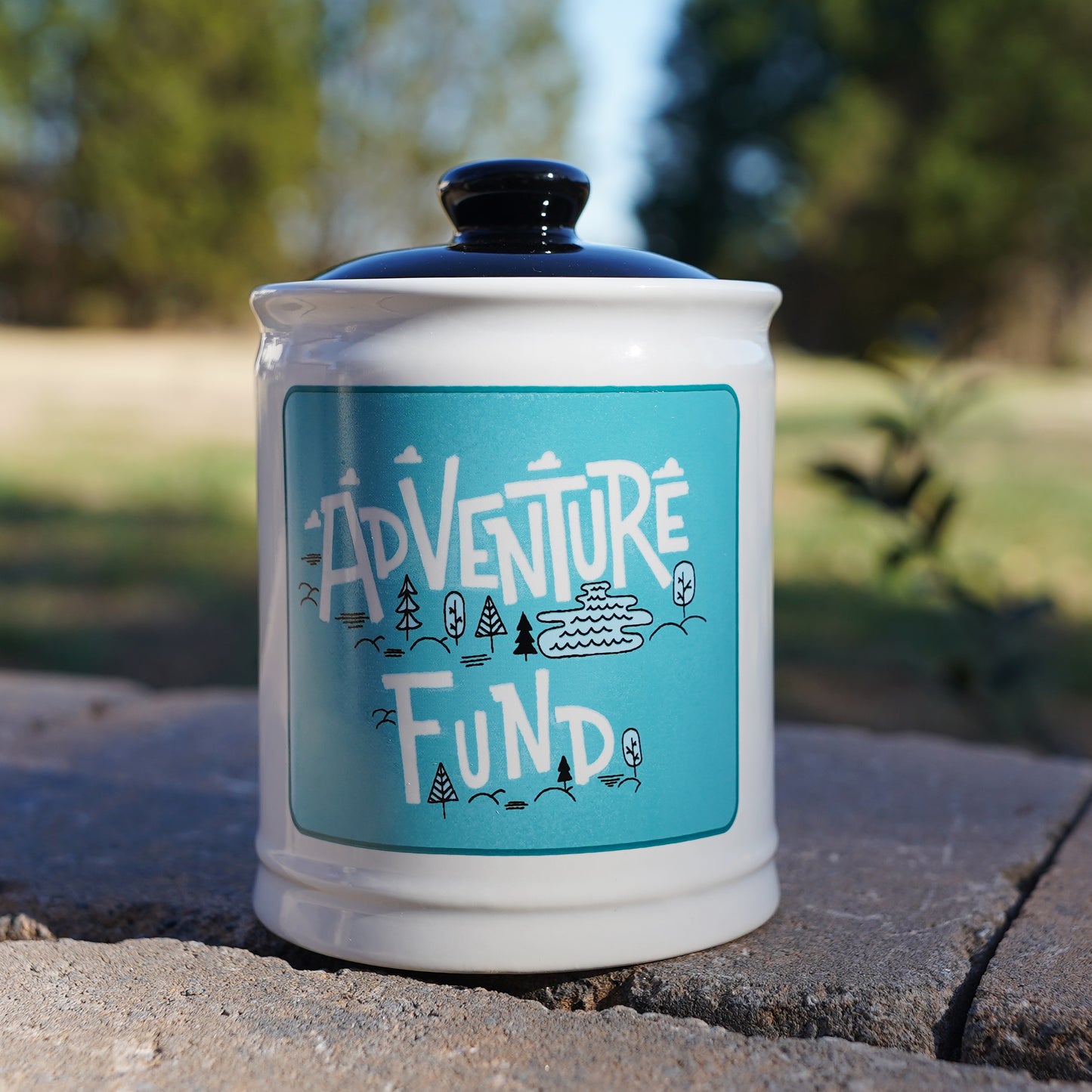 Cottage Creek Adventure Fund Piggy Bank, Ceramic, 6", Multicolored Vacation Bank