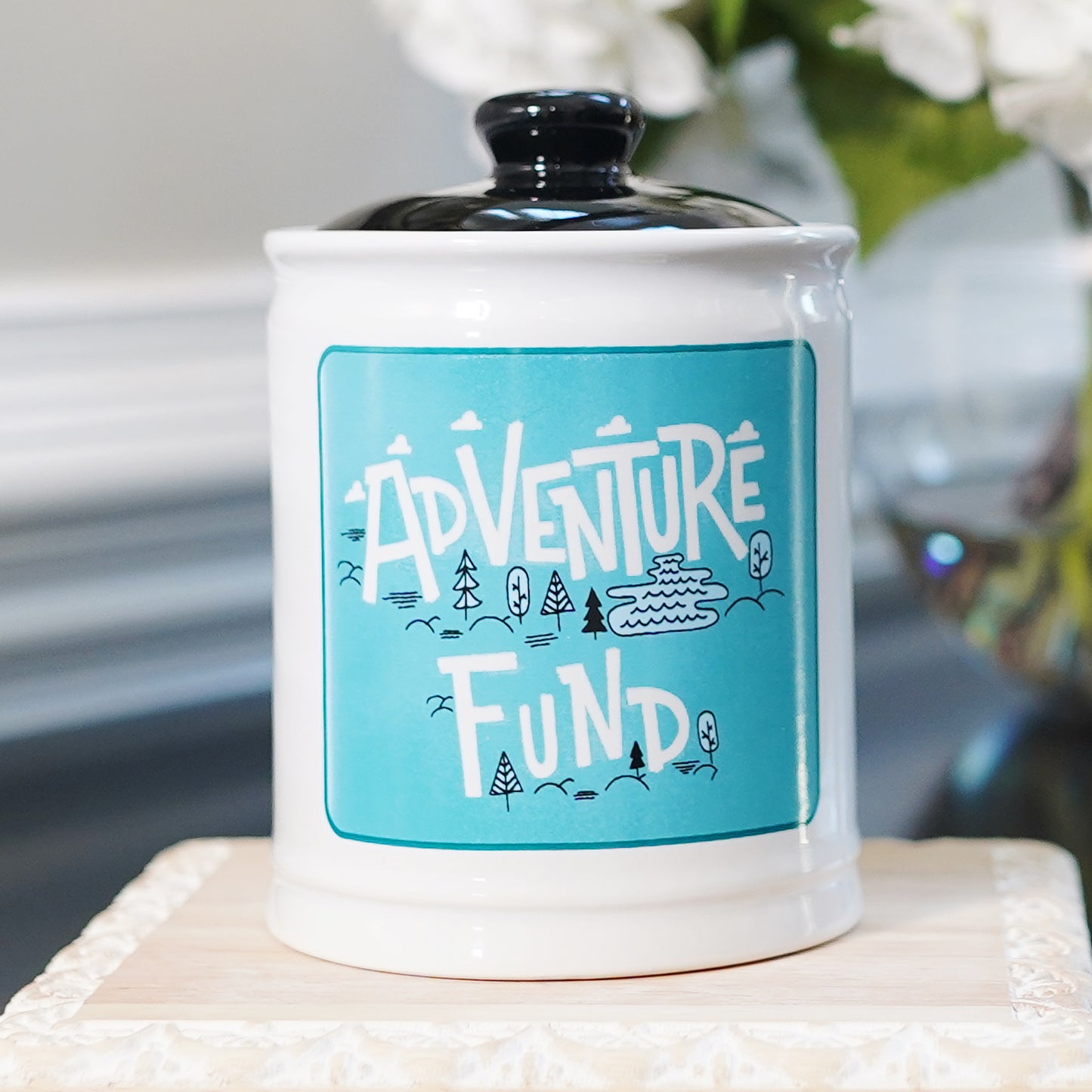 Cottage Creek Adventure Fund Piggy Bank, Ceramic, 6", Multicolored Vacation Bank
