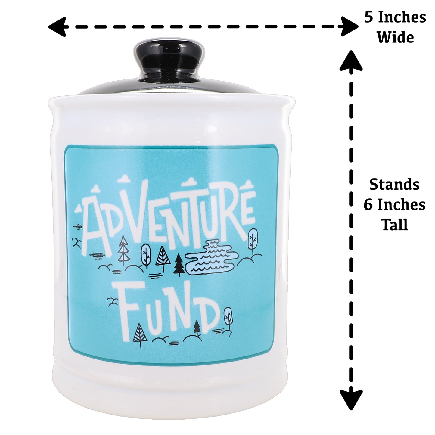 Cottage Creek Adventure Fund Piggy Bank, Ceramic, 6", Multicolored Vacation Bank