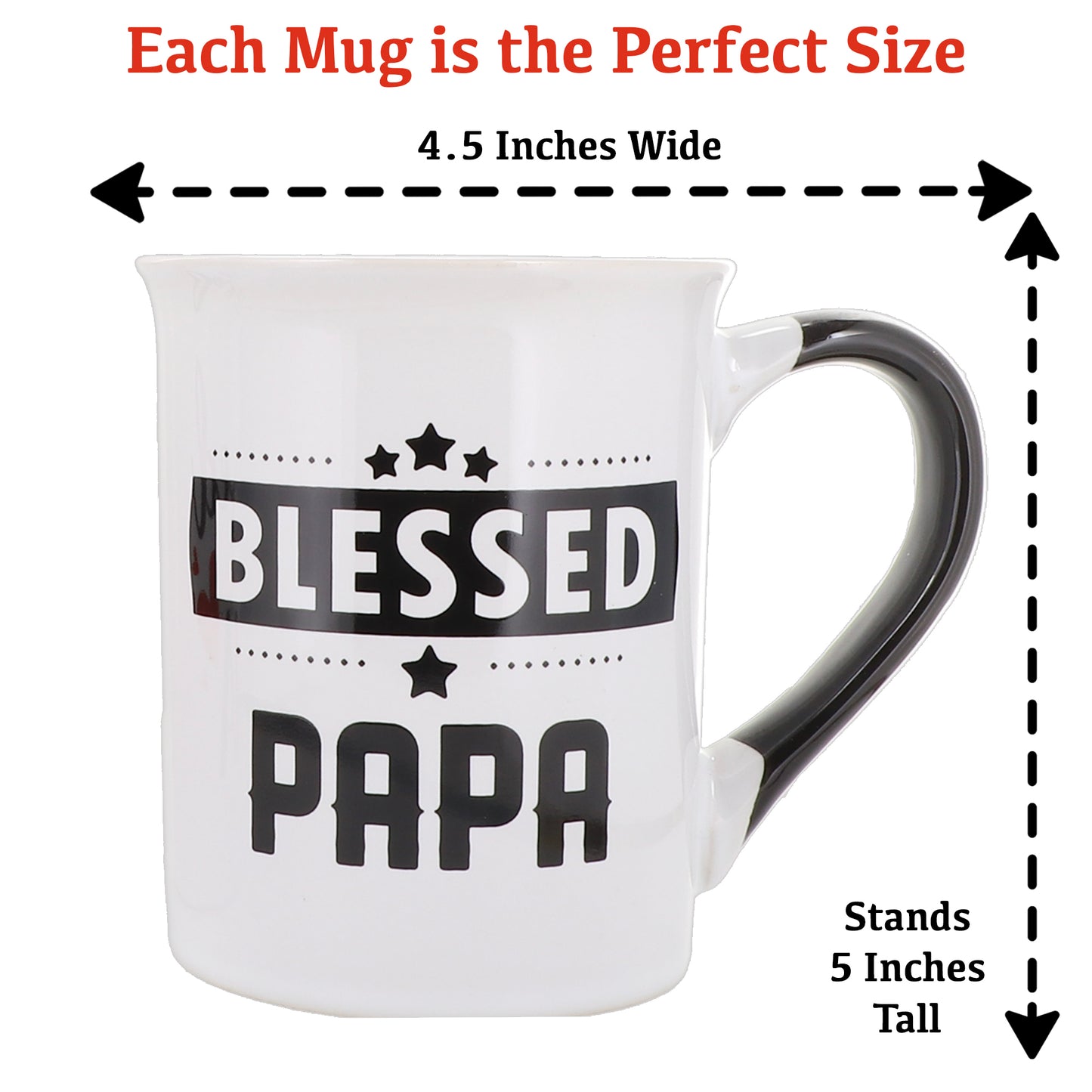 Cottage Creek Blessed Nana Papa Mugs, Multicolored, Ceramic, 6" Set of Two Grandparent Mugs