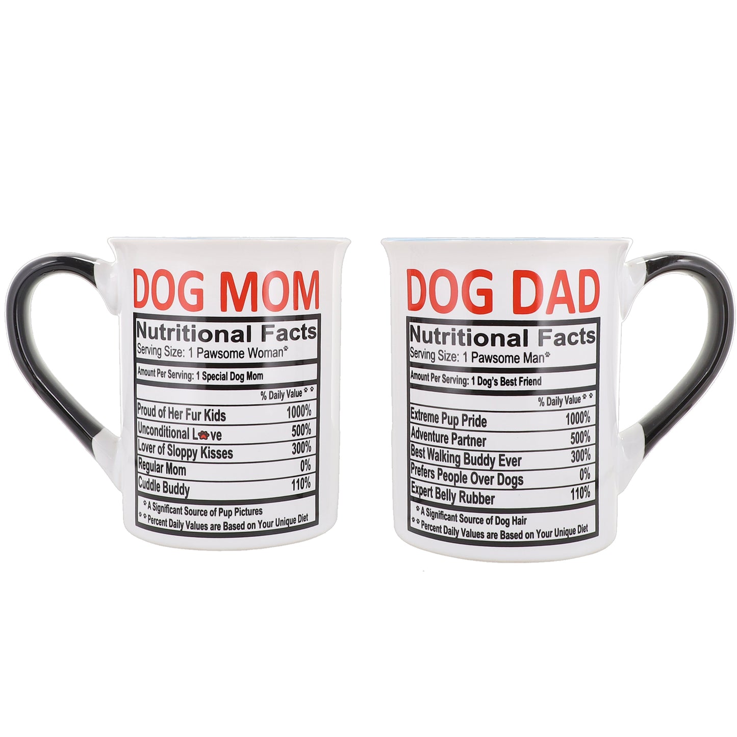 Cottage Creek Mom Dad Mugs, Set of Two 16oz. Ceramic Mom and Dad Coffee Mugs