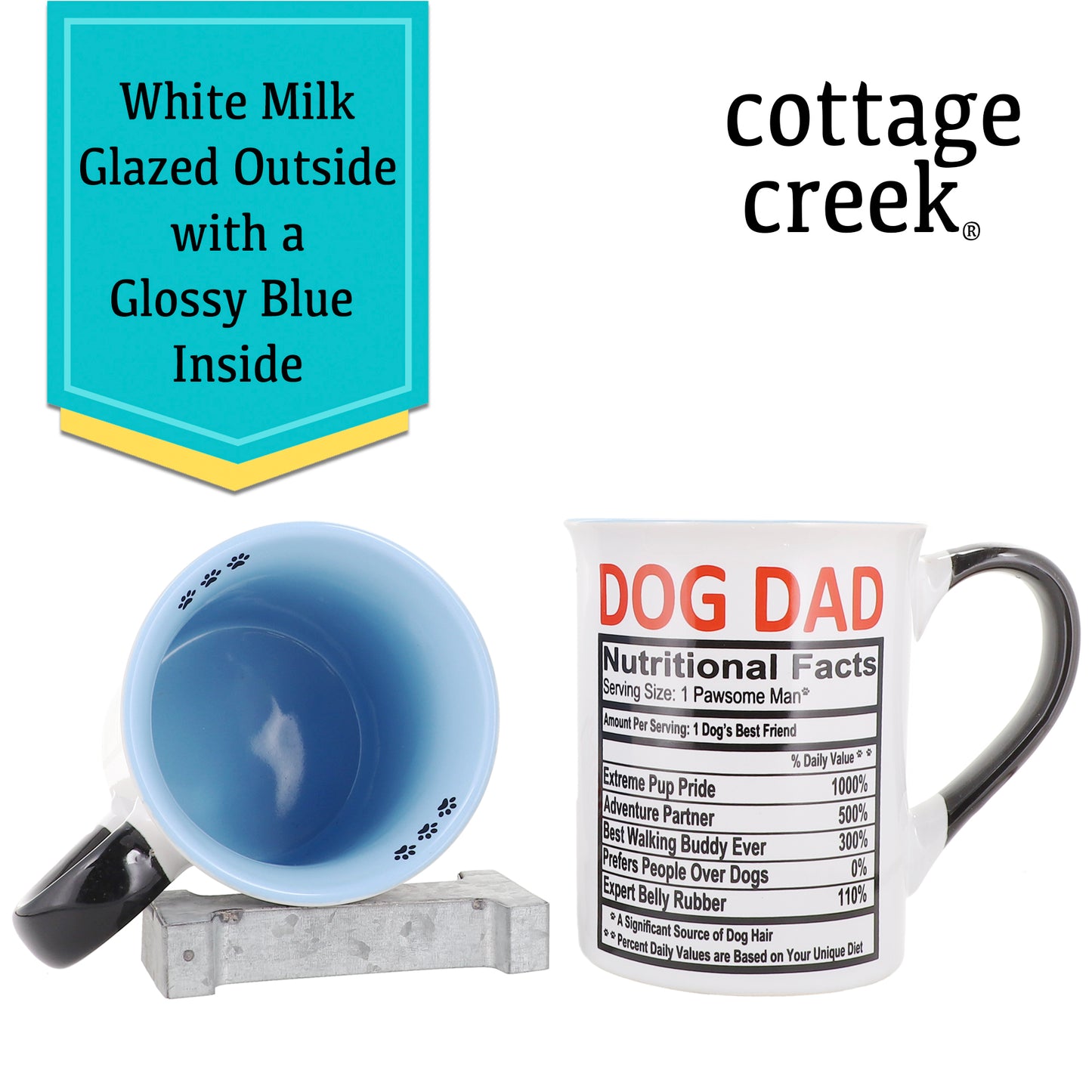 Cottage Creek Mom Dad Mugs, Set of Two 16oz. Ceramic Mom and Dad Coffee Mugs